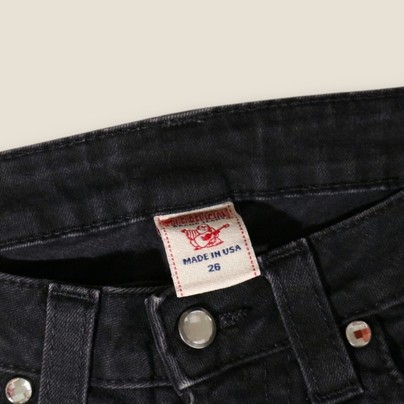True Religion Casey Jeans Black Women’s 26 Low Rise Made in USA Skinny Denim Y2K - Picture 3 of 8